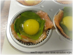 Zalm-spinazie cupcakes