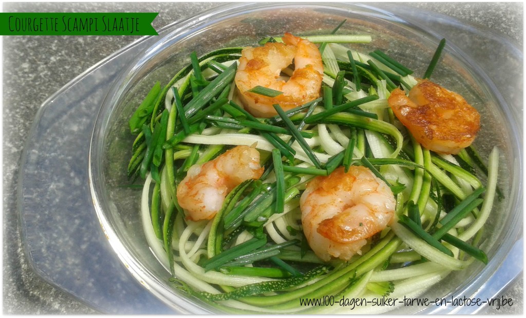 Courgette slaatje met Scampi