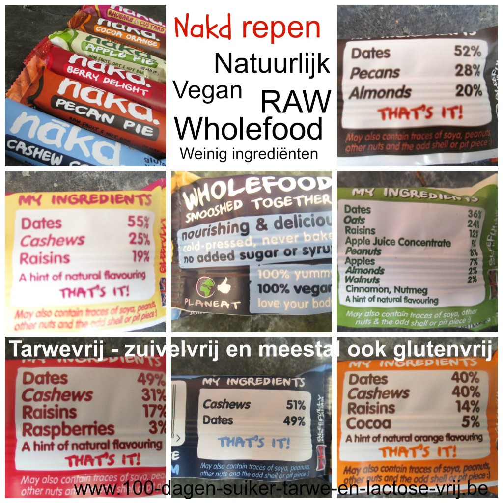 Ingrediënten Nakd repen - review