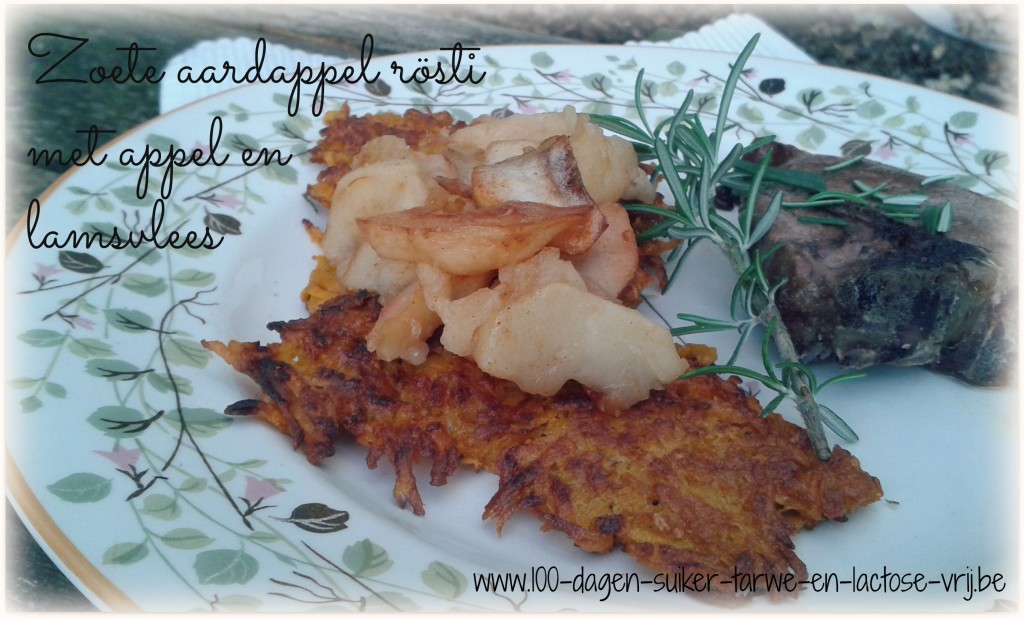 Zoete aardappel rösti met gebakken appels