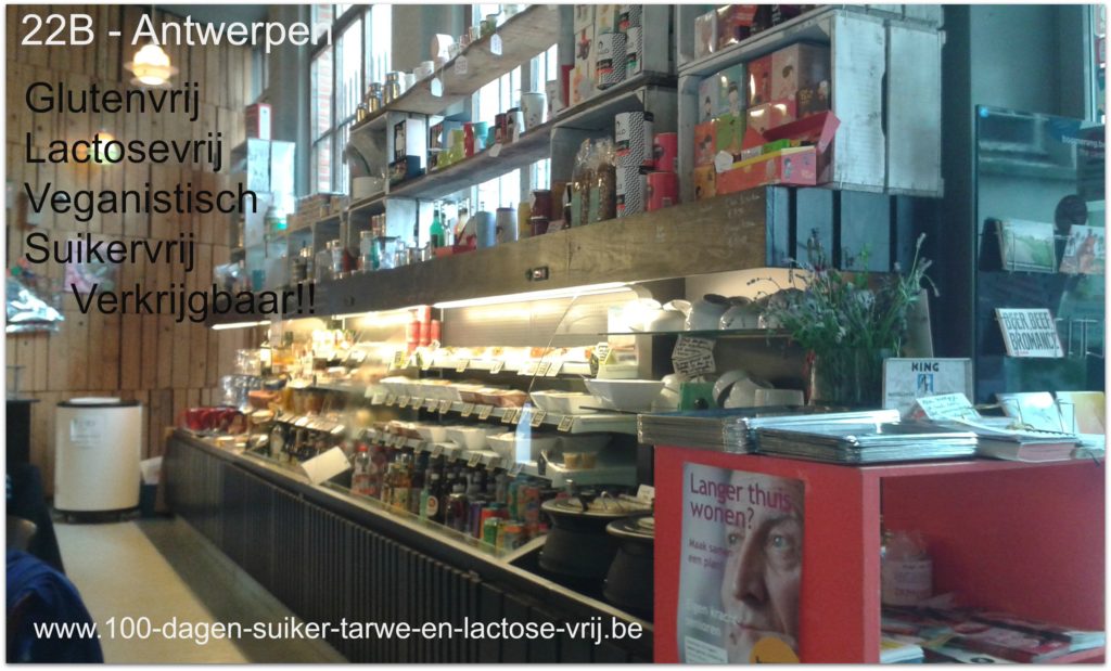 22B - eetcafé in Antwerpen met lactosevrije en glutenvrije gerechten