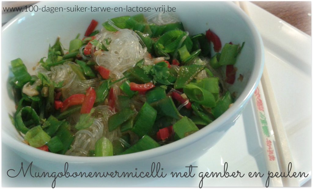 mungo bonen Noodles met gember en peulen