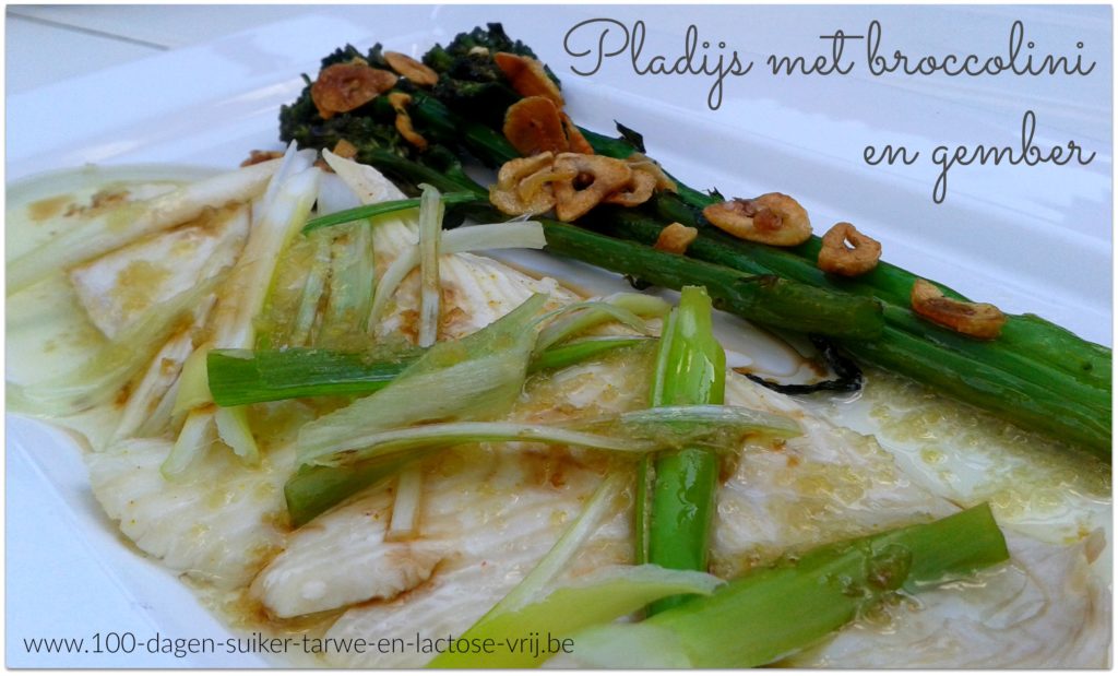 Pladijs met broccolini en gember