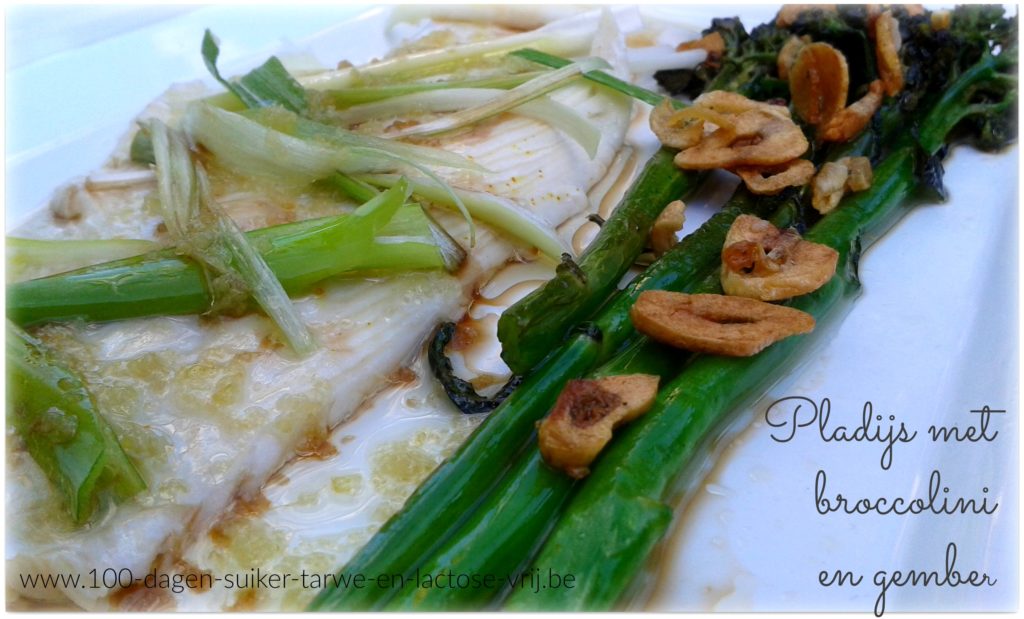 Pladijs met broccolini en gember